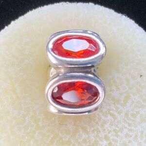 Authentic Pandora Sterling Silver Oval Lights Orange Charm - EUC!